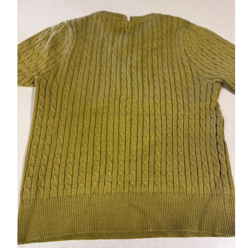 Truth by Republic Womens Cable Knit Short Sleeve Sweater Pear Green Size M - Picture 2 of 8